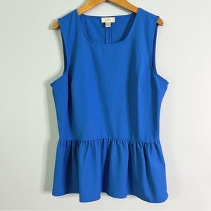 LOFT Blue Peplum Top size Medium